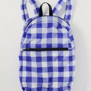 Baggu Blue Gingham Packable Backpack